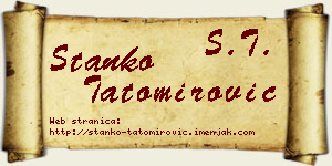 Stanko Tatomirović vizit kartica